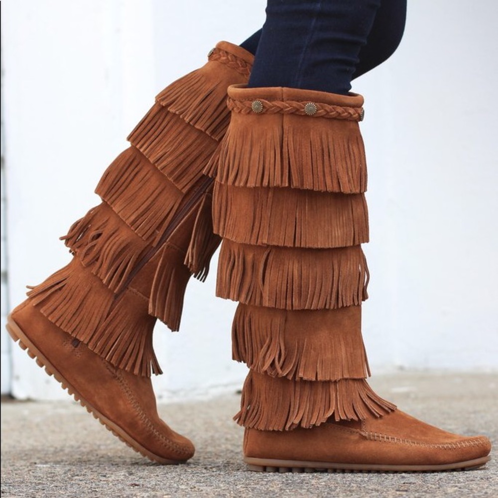 minnetoka fringe boots tall